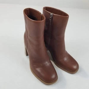 Marc Fisher Stiefel Damen Größe 7M Cognac Stiefeletten Blockabsatz Seitenreißverschluss Braun - Bild 1 von 12