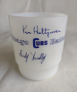 Vintage 1969 Chicago Cubs Battery Anchor Hocking Fire King Mug - Picture 1 of 10