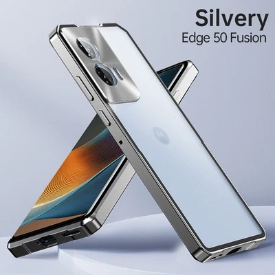 Funda Carcasa Transparente Esmerilada Para Motorola Edge 50 Fusion Híbrida De Lujo Metal Parachoques Foto 1 de 4
