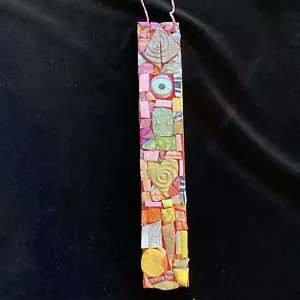 Handmade Polymer Clay Mosaic Art “Love "Plaque Original On Wood 12”x 2” - Picture 1 of 8