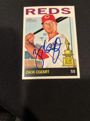 Zack Cozart Reds 2013 Signed Auto Autographed Topps Heritage Card #109 ~ COA - Image 1 of 4