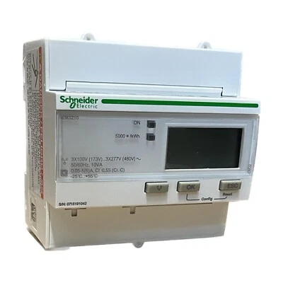Schneider Acti 9 A9MEM3210 iEM3210 LCD Digital Power kWh Three Phase 3P Meter - Image 1 of 4