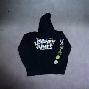 LOONEY TUNES Bugs TAZ Daffy Tweety And More Hooded Sweatshirt Hoodie Large - Picture 1 of 10