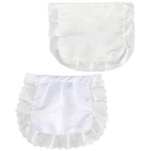 Lolita Maid Ruffled Apron Women Girls Kitchen Cooking Waitress Dress up Props - Picture 1 of 21