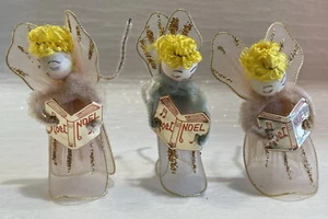 3 Vintage 50er Jahre Tüll Pfeifenputzer Weihnachten Engel Paket Krawatten/Ornamente - Japan - Bild 1 von 14