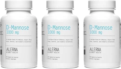 D-Manosa 1000 mg Cápsulas de Arándano Suplemento para la Salud Renal 180 Cápsulas Paquete de 3 Foto 1 de 4