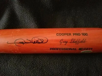 Gary Sheffield Pro Modelo Cooper C271 Autógrafo *Juego Usado Cracked Bat Tri-Star * Foto 1 de 4