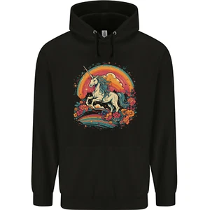 A Unicorn and Fantasy Rainbow Childrens Kids Hoodie - Picture 1 of 3