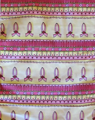 Kristen Powers Hope & Faith Hancock Fabrics Pink Ribbon Cotton 6 Yards - Image 1 of 4