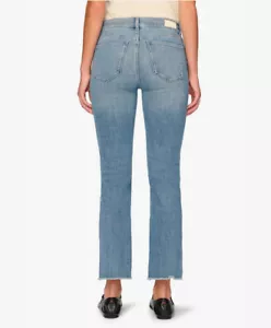 Pantalones de mezclilla al tobillo DL1961 Mara rectos tiro medio Instasculpt 29 azul actual con dobladillo escalonado - Imagen 1 de 22