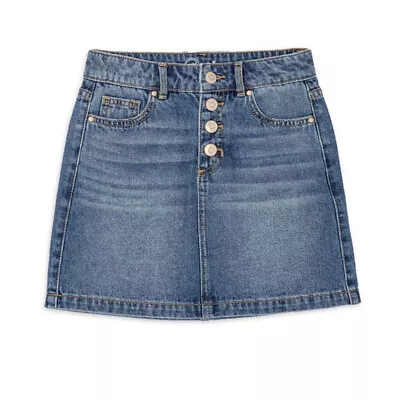 XL (14-16) Blue Denim Adjustable Waist Girls Skirt Wonder Nation NEW - Image 1 of 4