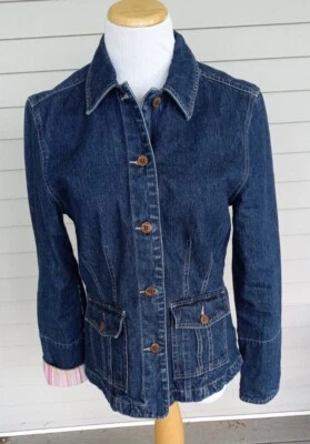 Chaqueta de mezclilla azul con puños y botones Caribbean Joe para mujer mediana país/ciudad Foto 1 de 4