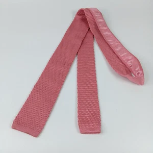 Unbranded Men's Knit Tie Pink Microfiber 56 inch - Imagen 1 de 7