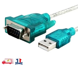 Cable Convertisseur USB 2.0 Type A vers DB9 Serial Port 9 Pin RS-232 Male - Zdjęcie 1 z 5