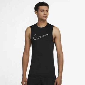 Nike Pro Dri-FIT Slim-Fit Sleeveless Men's Top, Black, Sz Lg - Picture 1 of 4
