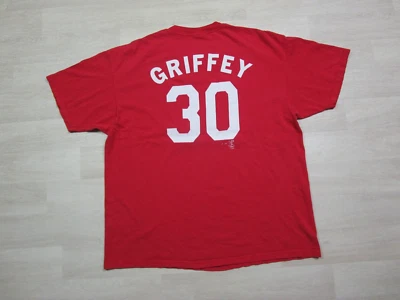 Vintage Y2K Cincinnati Reds Ken Griffey Jr. #30 Jersey T Shirt (XXL) Autograph - Image 1 of 4