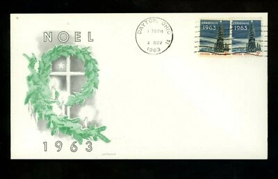 US FDC #1240a Jackson M-31 1963 OH Christmas Tree LUMINESCENT TAGGED Combo #1240 - Image 1 of 2