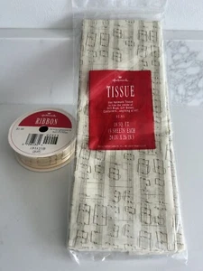 Hallmark Music Note 1” Ribbon & Tissue Paper Never Used - Picture 1 of 4