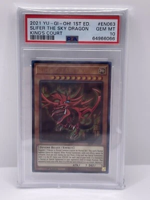 2021 YU-GI-OH! KING'S COURT 1ST EDITION #EN063 SLIFER THE SKY DRAGON PSA 10 - Image 1 of 2