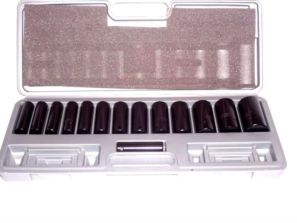 15 PC 1/2" DR DEEP AIR IMPACT SOCKET MM FLANK DRIVE CR-V STEEL METRIC 1/2" DRIVE - Image 1 of 1