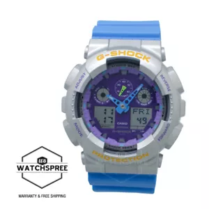 Casio G-Shock GA-100 Euphoria Series Light Blue Resin Band Watch GA-100EU-8A2 - Picture 1 of 3