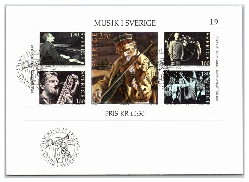 Suecia #1473 1983 Primer día de emisión portada grupo musical sueco ABBA #19 Foto 1 de 1