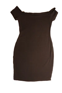 Express Women's Black Off Shoulder Fitted Dress Knee Length Small S 30 inches - Picture 1 of 3