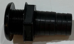 BLACK THRU HULL SEACHOICE PLASTIC HOSE  1-1/8" P#18171 - Picture 1 of 4