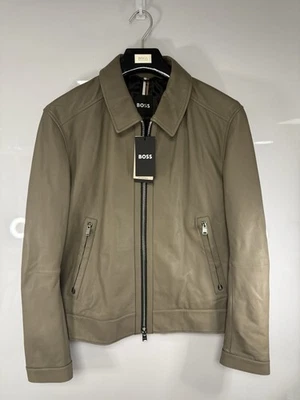 HUGO BOSS Mapson 3 Dark Beige Leather Jacket Size M (48) GENUINE RRP £489 #Y5 - Image 1 of 4