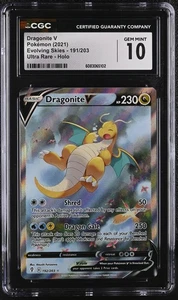 DRAGONITE V Evolving Skies Holo Rare #192 CGC 10 Pokemon Mislabel - Picture 1 of 2