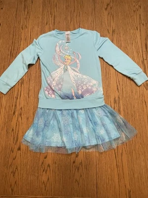 Vestido Disney Frozen Elsa Jumping Beans Azul Con Falda De Tul Talla 6 Niñas Foto 1 de 4