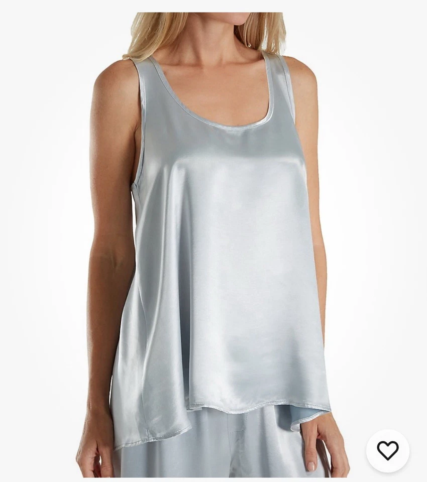 Camiseta sin mangas PJ Harlow Laura Satinada espalda cruzada plateada oscura pequeña Foto 1 de 3