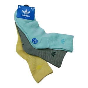 Paquete de 3 calcetines Adidas High Quarter para hombre GRANDES NUEVOS CON ETIQUETAS gris verde amarillo - Imagen 1 de 4