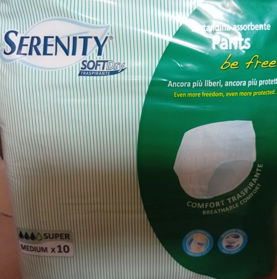 80 Pannoloni SERENITY be free Pants.super tag.M  slip pul up per adulti 80-120cm - Immagine 1 di 1