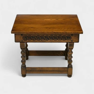 Old Charm Side Table Lamp Table Light Oak Bobbin Turned Legs FREE UK Delivery - Image 1 of 4