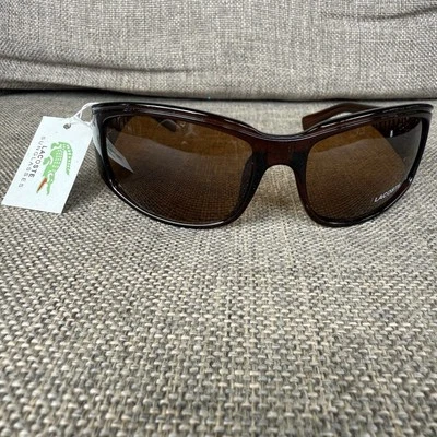 Gafas de sol envolventes Lacoste marrón 4170 logotipo de cocodrilo lentes UV400 gafas de sol de diseñador Foto 1 de 4
