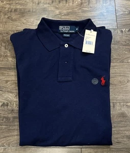 NUEVO CON ETIQUETAS De Colección Polo Ralph Lauren Camisa Para Hombres M Azul Marino Tejido 2 Botones Polo Sin Stock - Imagen 1 de 1