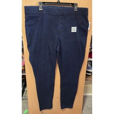 Leggings para mujer Old Navy talla 18 súper ajustados tiro medio lavado oscuro Foto 1 de 4