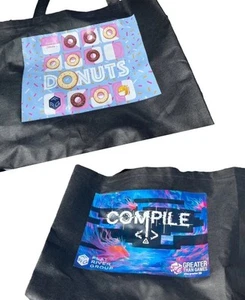 GenCon Promo große 2-seitige wiederverwendbare Tragetasche mit Compile/Donuts Spielen - Bild 1 von 1
