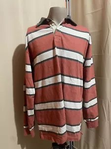 Vintage St John’s Bay Langarm orange hellbraun braun Langarm Poloshirt Gr. LGT - Bild 1 von 4