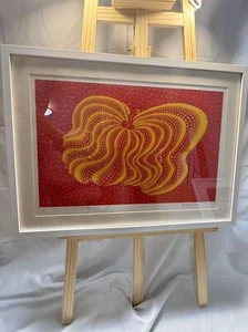 Yayoi Kusama Silk Screen Printing Pumpkin Signed Framed Yellow Red - Picture 1 of 7