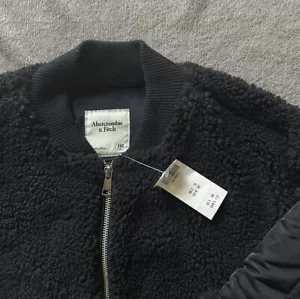 Abercrombie & Fitch Black Bomber Jacket XXS Coat 4 6 jumper sweater A&F casual - Picture 1 of 12