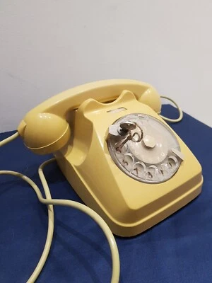 Telefono Auso Siemens Disco Rotante Colore Originale Giallo Vintage Anni 70 - Immagine 1 di 4