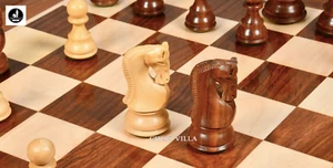 Kombination aus 3,9" russischem Zagreber Schachspiel - Figuren in goldenem Palisander - Bild 1 von 8