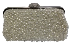Women Bag Pearl Clutch Purse Rhinestone  Evening Party Cocktail Wedding Evelope - Picture 1 of 4