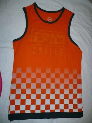 Camiseta sin mangas Wonder Nation Boys grande (10-12) naranja a cuadros habilidades épicas  Foto 1 de 3