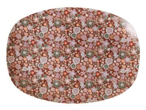 Rice Melamin Teller Rechteckig Floral Print Blumen Muster 16,5x23cm - Bild 1 von 1