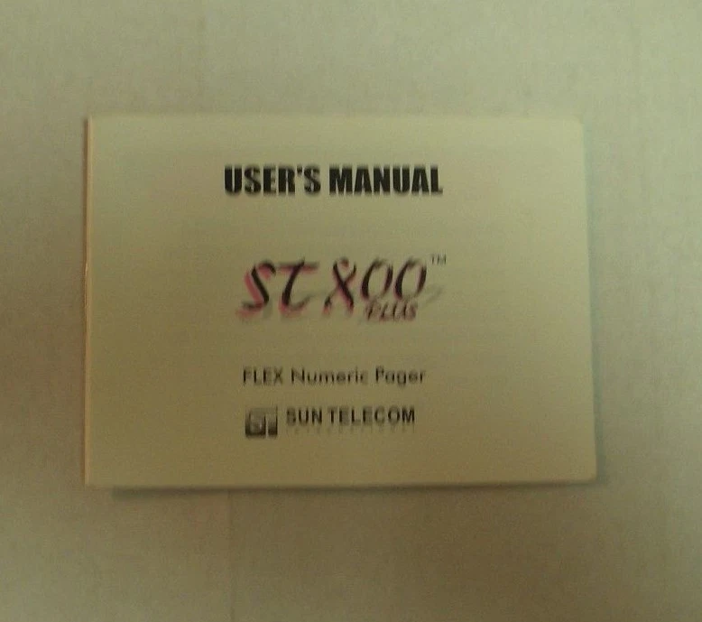 Sun Telecom ST800 Plus Flex Numeric Pager User's Manual - NEW - Image 1 of 1