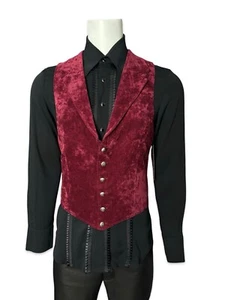 SHRINE Gótico Aristócrata Vampiro Chaleco Chaqueta Victoriano Terciopelo Pirata Steampunk - Imagen 1 de 4