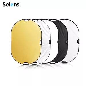 Selens 47"x 31" Collapsible Light Reflector Oval Studio Photography 3x handle - Picture 1 of 8